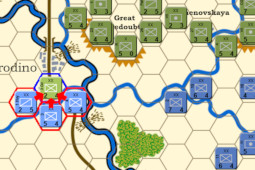 Screenshot of a game of Borodino in progress.