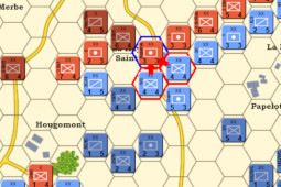 Screenshot of a game of Napoleon at Waterloo in progress.