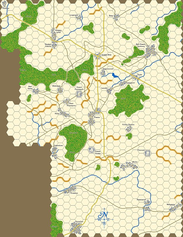 Quatre Bras Game Map