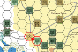 Screenshot of a game of Across Suez in progress.