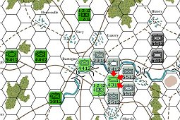 Screenshot of a game of Bastogne in progress.